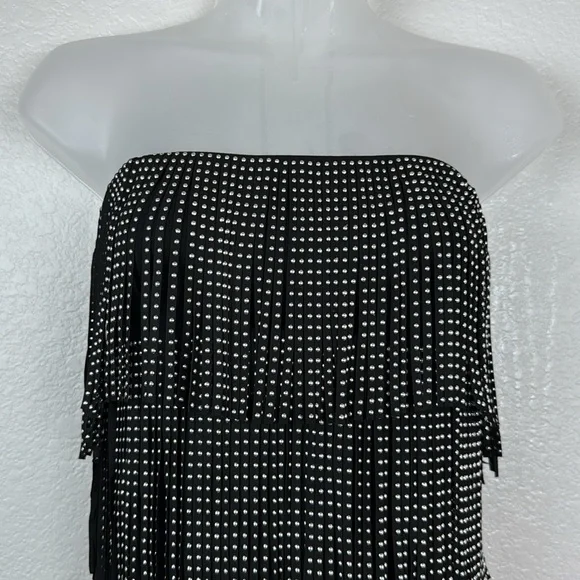 Area Stars Black Strapless Fringe Mini Dress Size X-Small NWT - Picture 5 of 9